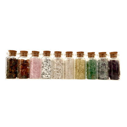 Wishing bottle / spell fairy jar with crystals