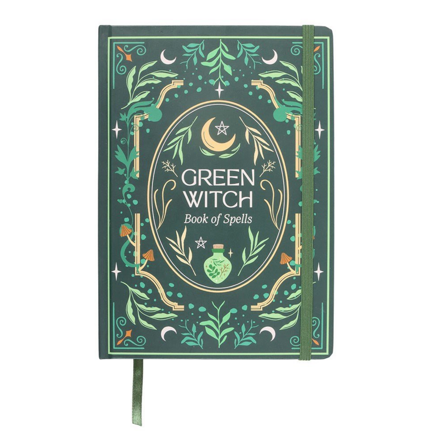 Book of shadows green witches spell journal