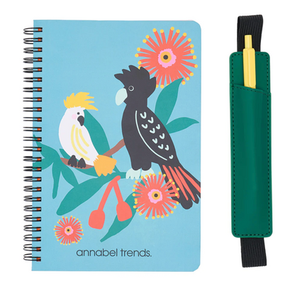 Cockatoo bird note book with pen