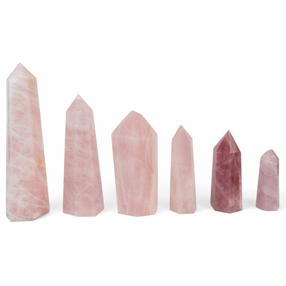 Crystal rose quartz point tower XS - XL