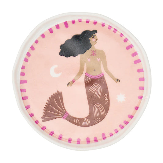 Pink mermaid trinket dish