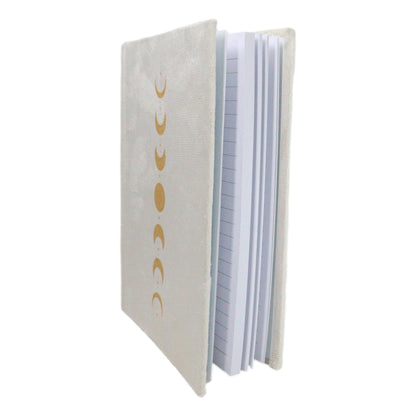 Gold moon / cream velvet notebook journal A5