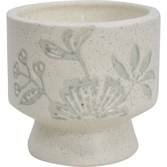 Ceramic pot with candle