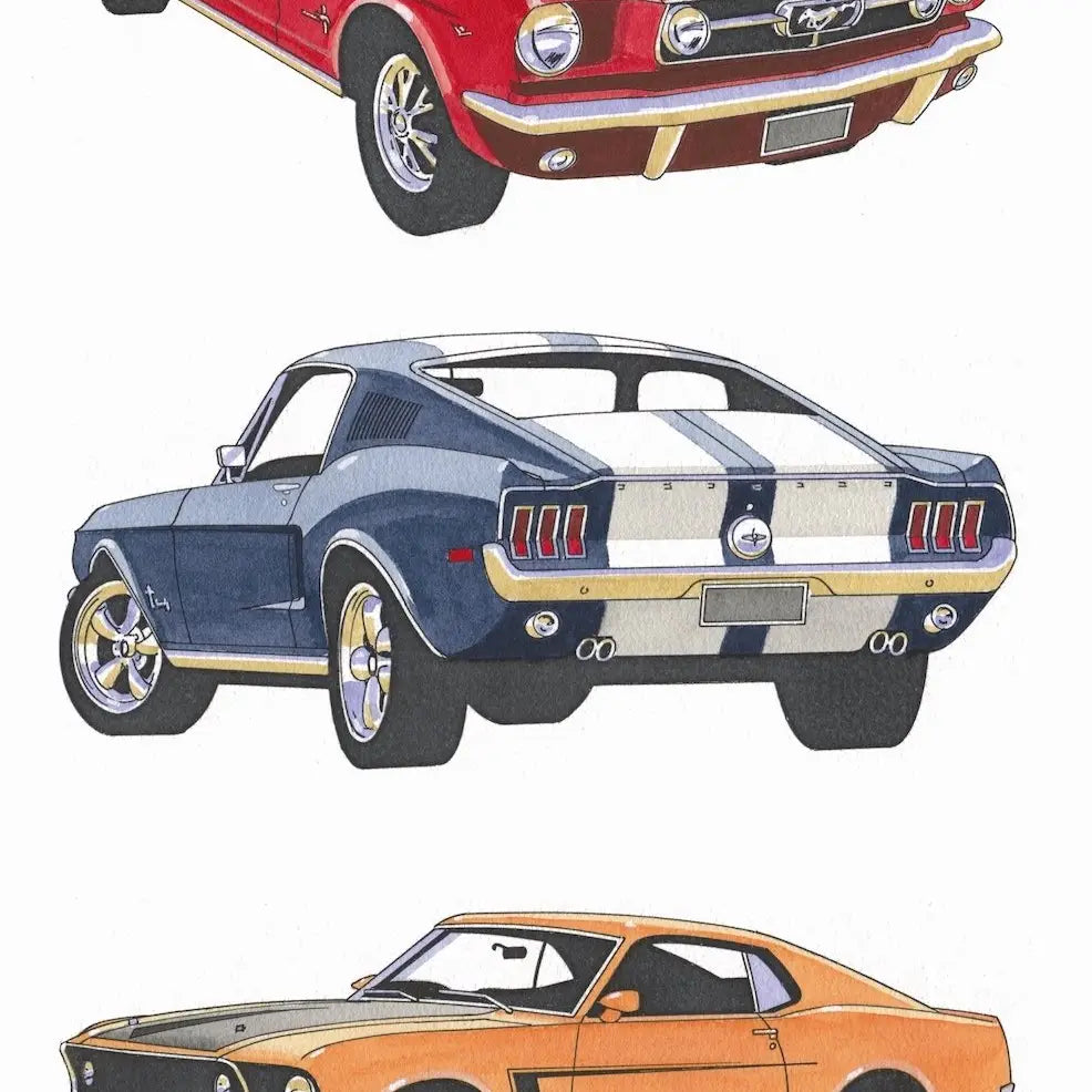 Classic cars tea towel