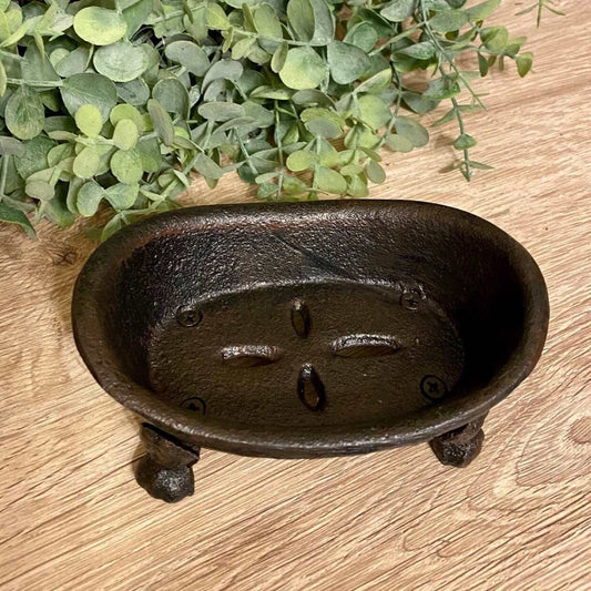 Cast iron soap holder claw foot bath dish