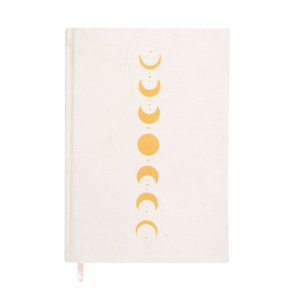 Gold moon / cream velvet notebook journal A5