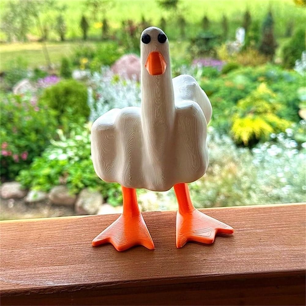 Fuk u rude finger duck off statue