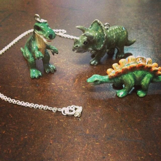 Cute dinosaur porcelain pendant - Six Things - 1