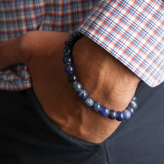 Unisex Sodalite crystal bead / crystal bracelet