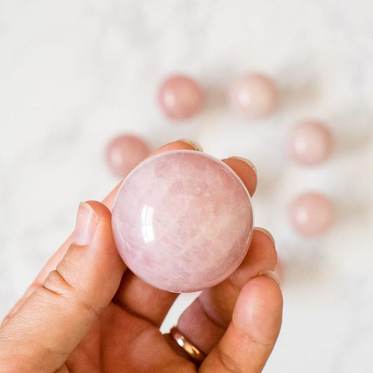 Rose Quartz crystal sphere ball
