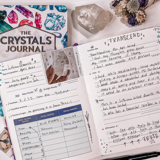 Crystals journal / crystal gold lined notebook