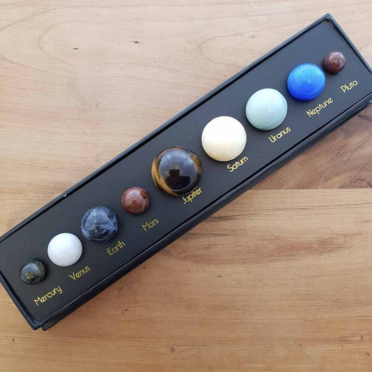 Crystal spheres gift box desk set of the solar system planets