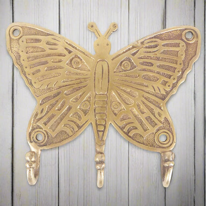 Brass butterfly wall hook - triple key hooks / wall hanging