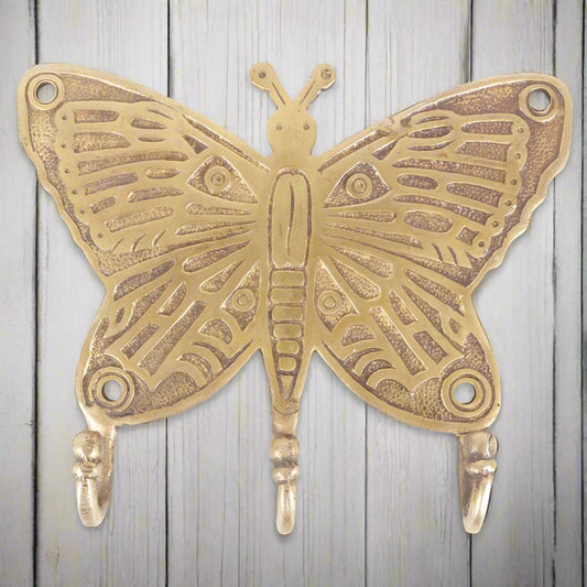 Brass butterfly wall hook - triple key hooks / wall hanging
