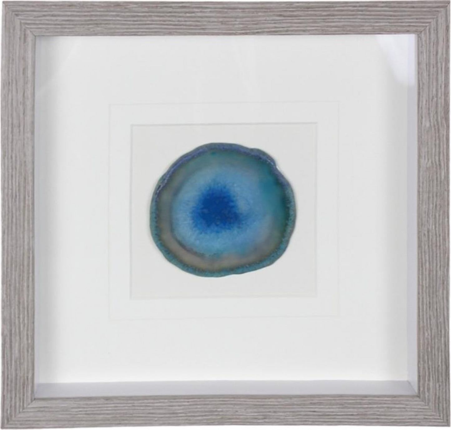 Agate framed crystal slice wall hanging - glass box frame