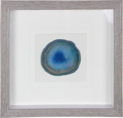 Agate framed crystal slice wall hanging - glass box frame
