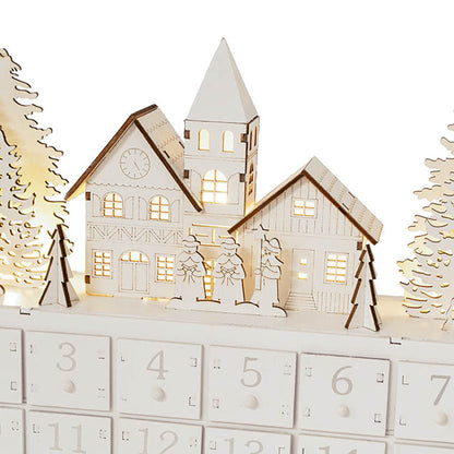 Christmas crystal advent calendar wooden cabinet