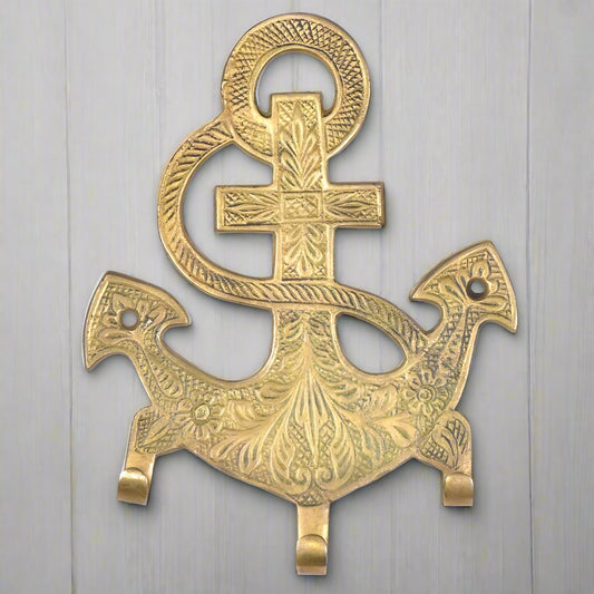 Ornate anchor brass key hooks / wall hanging