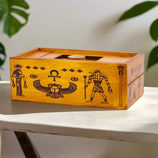 Pharaoh's Tomb secret wooden puzzle box brain teaser
