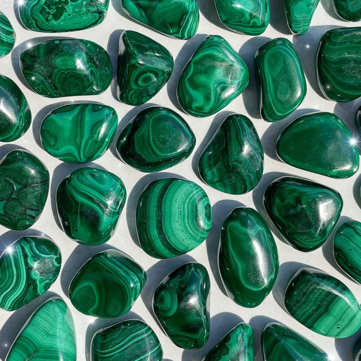 Malachite crystal large tumble or fibrous cluster