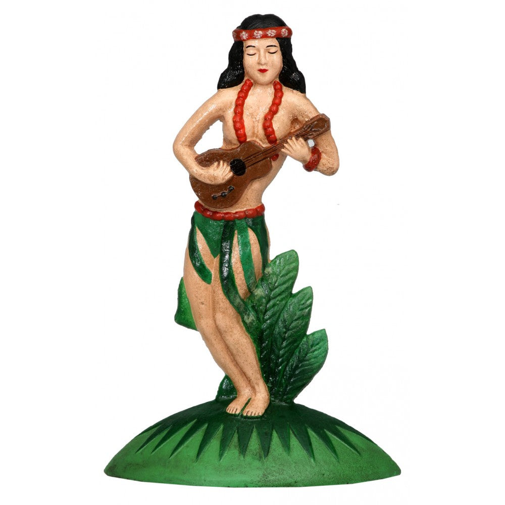 Hawaiian hula dancer garden decor / bookend / door stop / painted metal statue