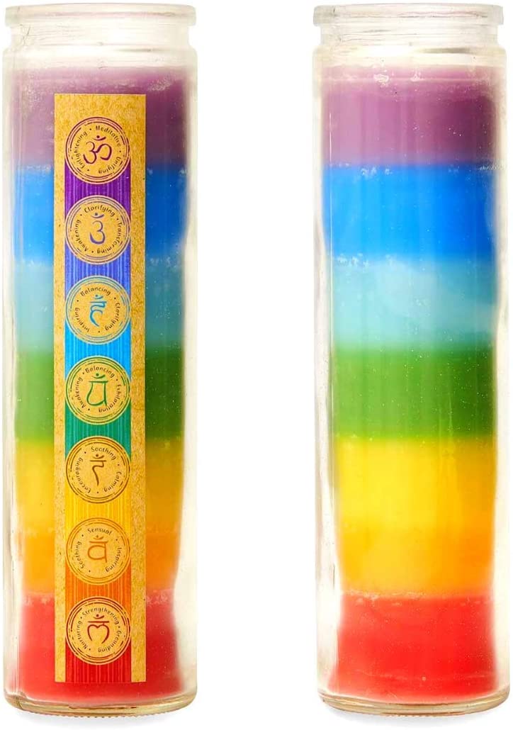 Good luck chakra rainbow prayer candle