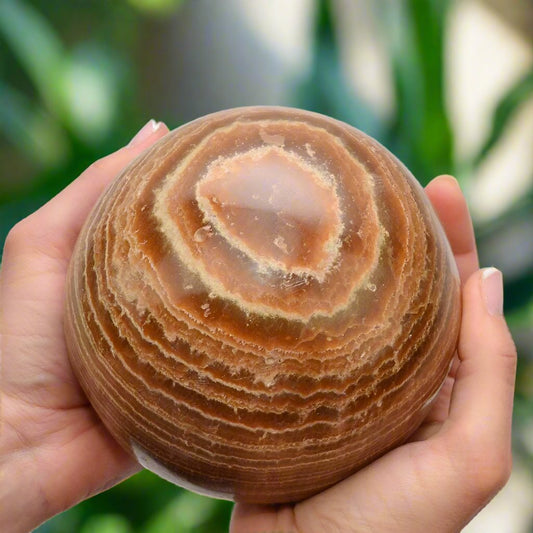 Striped crystal / Banded Aragonite crystal sphere XL