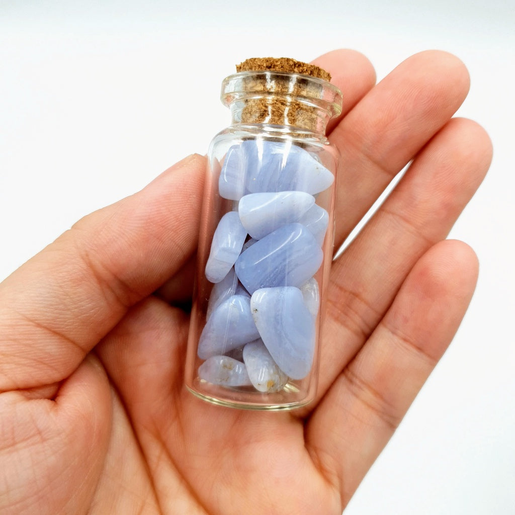 Wishing bottle / spell fairy jar with crystals