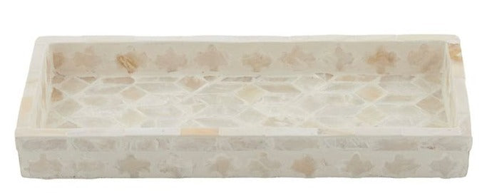 Handmade capiz shell pearl inlay rectangle tray S-L