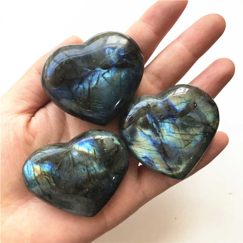 Labradorite crystal polished puffy heart