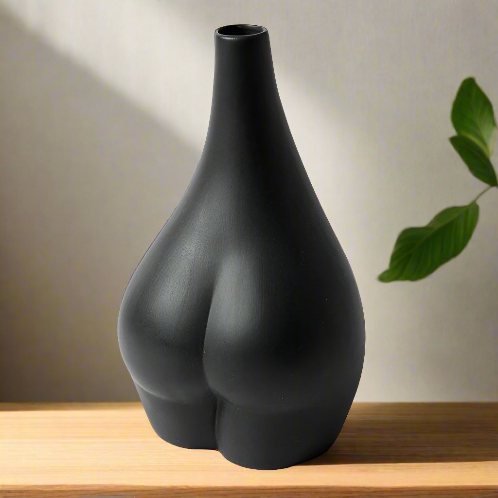Handmade HER cheeky black bottom bud vase