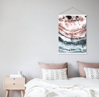 Watercolour crystal lines hanging scroll poster print