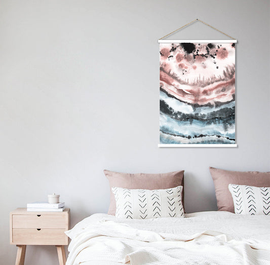 Watercolour crystal lines hanging scroll poster print