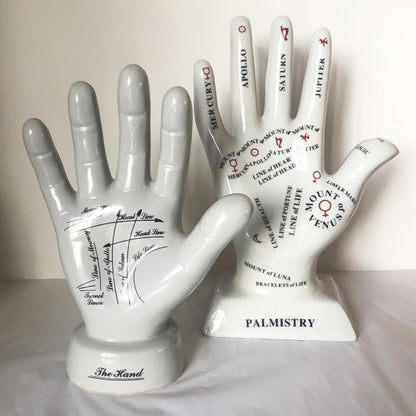 Large Palmistry hand vintage curio hand statue