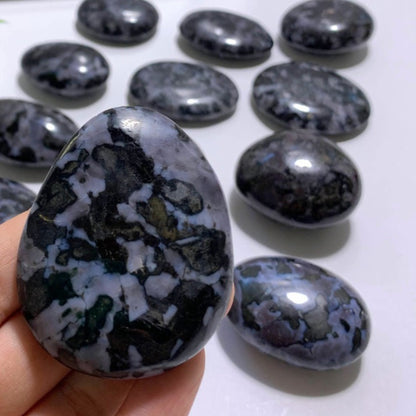 Mystic merlinite crystal palm stone