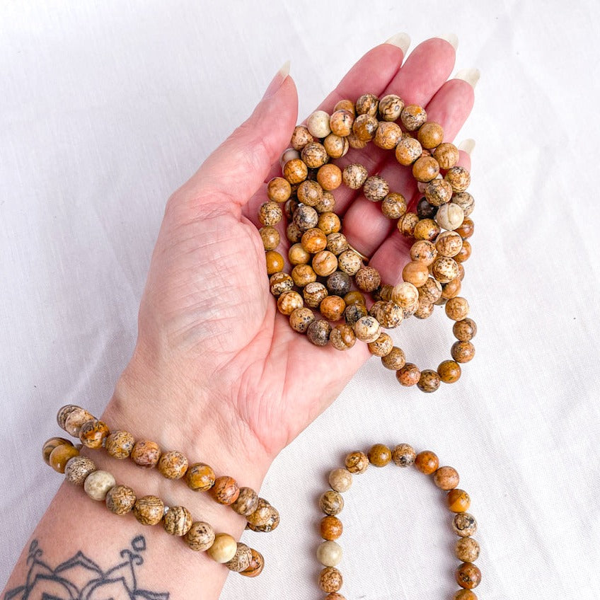 Picture Jasper crystal bead / crystal bracelet