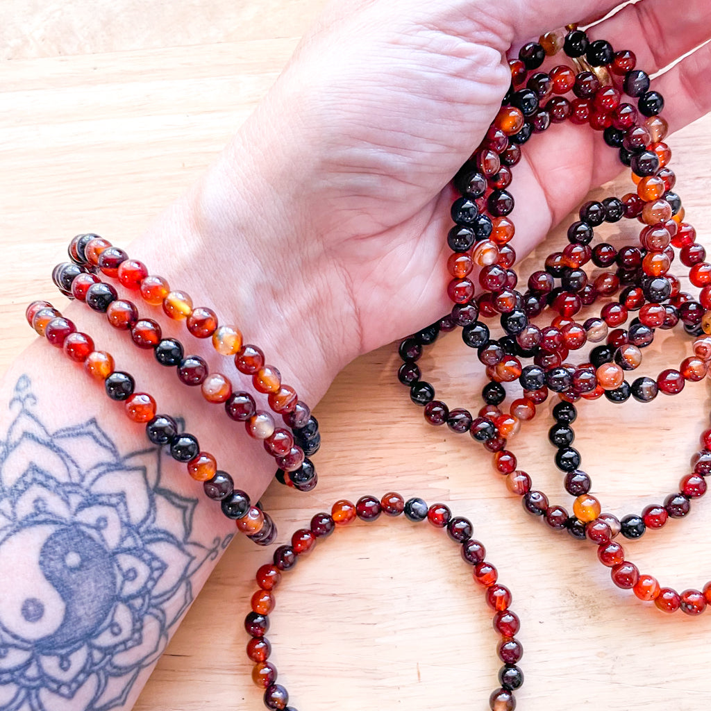 Sardonyx crystal bead / crystal bracelet