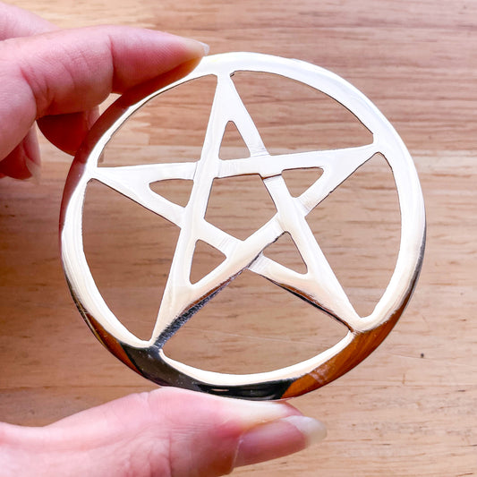 Silver witches pentagram hanging