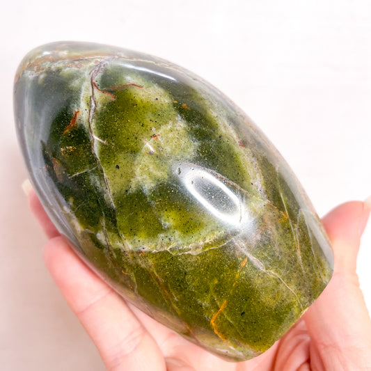 Chrysoprase crystal polished freeform statue