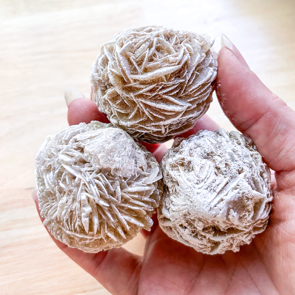 Desert rose / Selenite crystal rough cluster ball large
