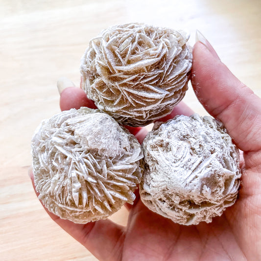 Desert rose / Selenite crystal rough cluster ball large