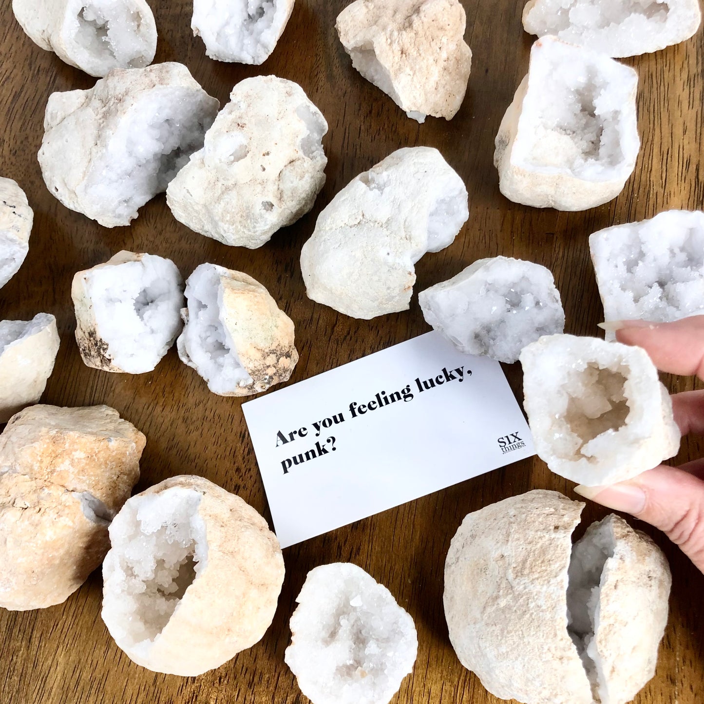 Clear quartz crystal geode cave