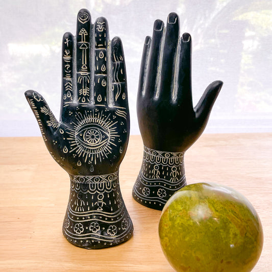 Third eye zodiac palm hand statue