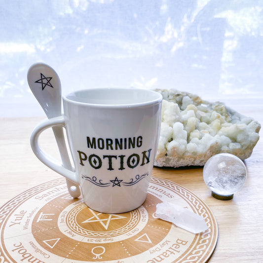 Morning potion witches mug and spoon set