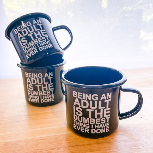 Adulting enamel mug
