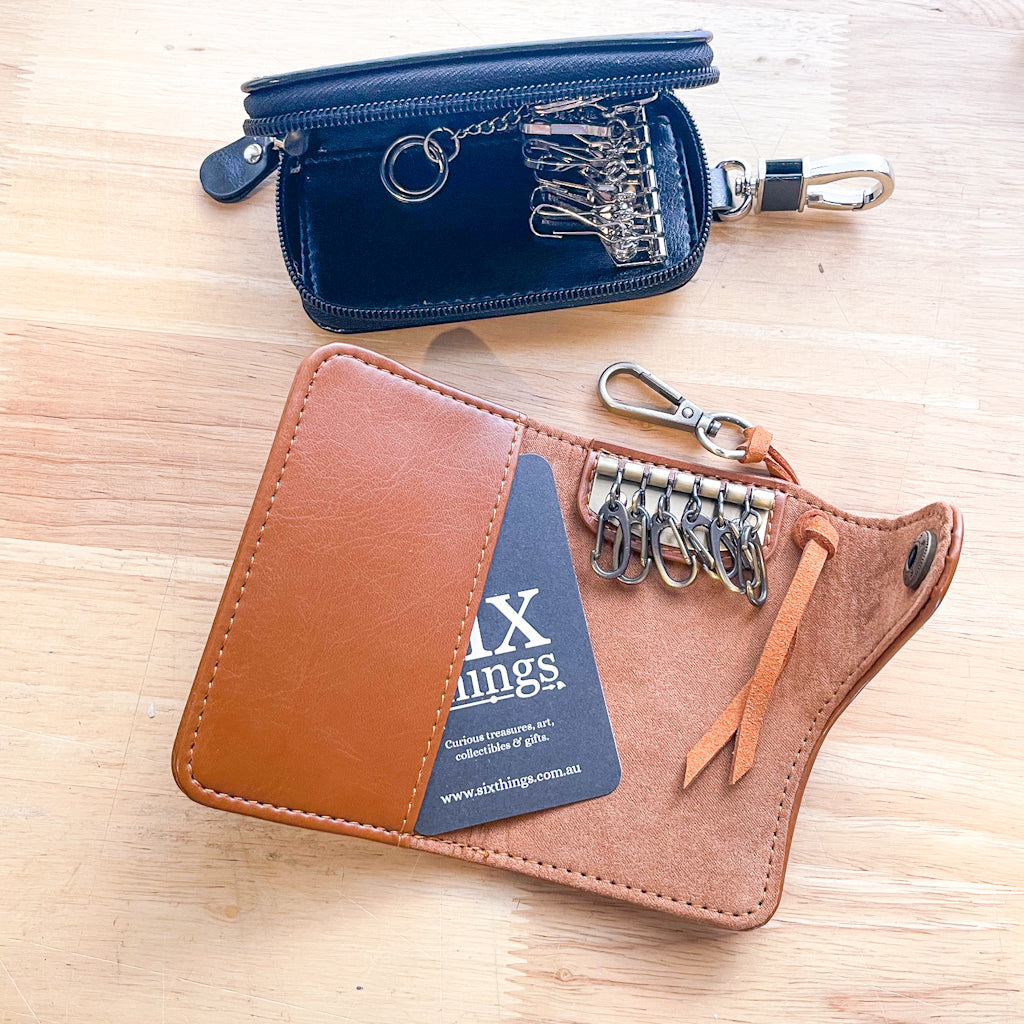 Key case PU leather key ring holder