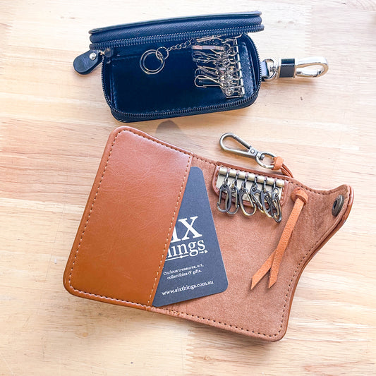 Key case PU leather key ring holder