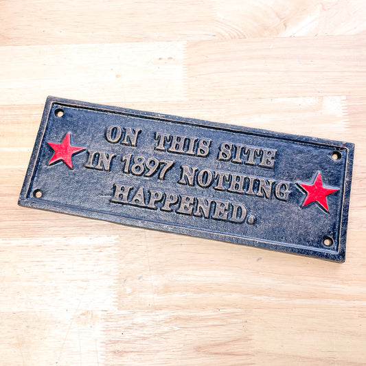 Vintage Australian pop culture 1897 cast iron sign