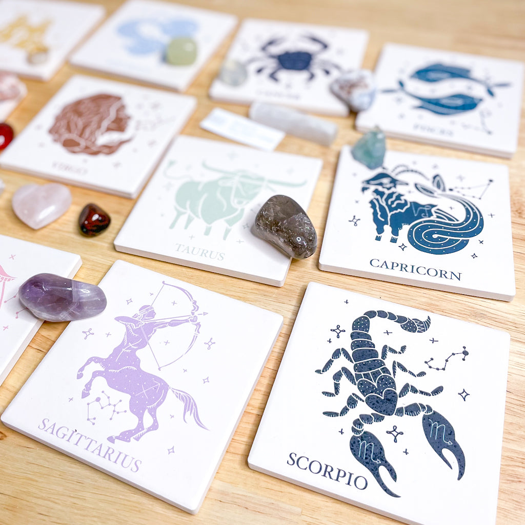 Zodiac star sign tile and crystal kit