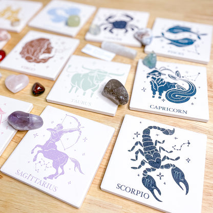 Zodiac star sign tile and crystal kit